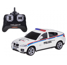 RC sportinis baltas policijos automobilis BMW X6