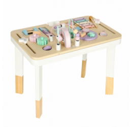 Medinis montessori veiklos stalas, pastelinis