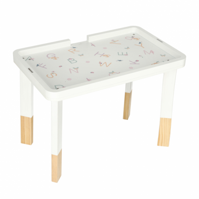 Medinis montessori veiklos stalas, pastelinis