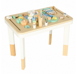 Medinis montessori veiklos stalas, melsvas