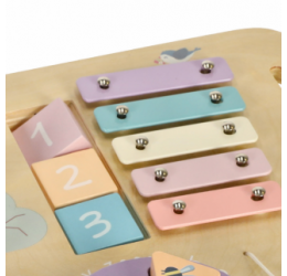 Medinis montessori veiklos stalas, pastelinis