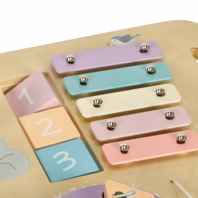 Medinis montessori veiklos stalas, pastelinis