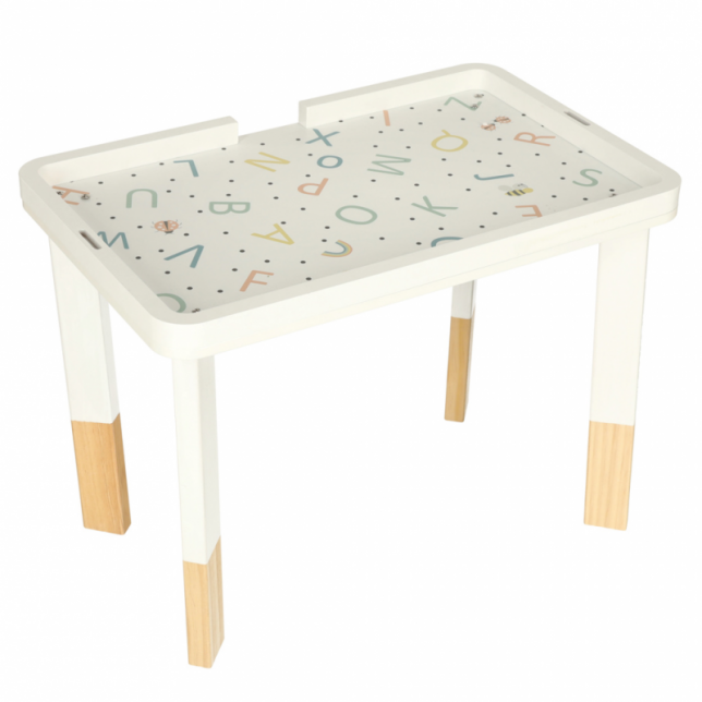 Medinis montessori veiklos stalas, melsvas