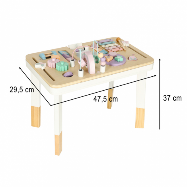 Medinis montessori veiklos stalas, pastelinis