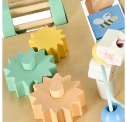 Medinis montessori veiklos stalas, melsvas