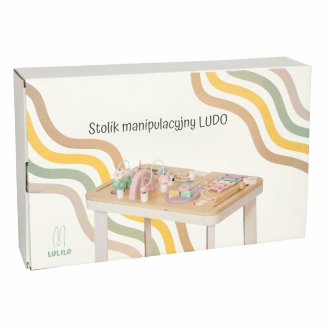 Medinis montessori veiklos stalas, pastelinis