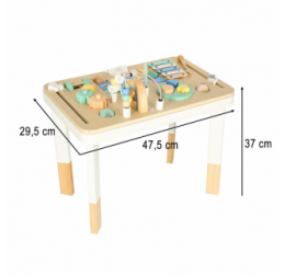 Medinis montessori veiklos stalas, melsvas