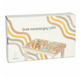 Medinis montessori veiklos stalas, melsvas