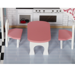 Didelis lėlių namas su baldais - Pastel house