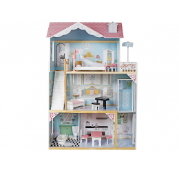 Didelis lėlių namas su baldais - Pastel house