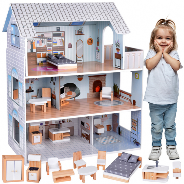 Šviesus lėlių namas su baldais - Barbie ir Anlily