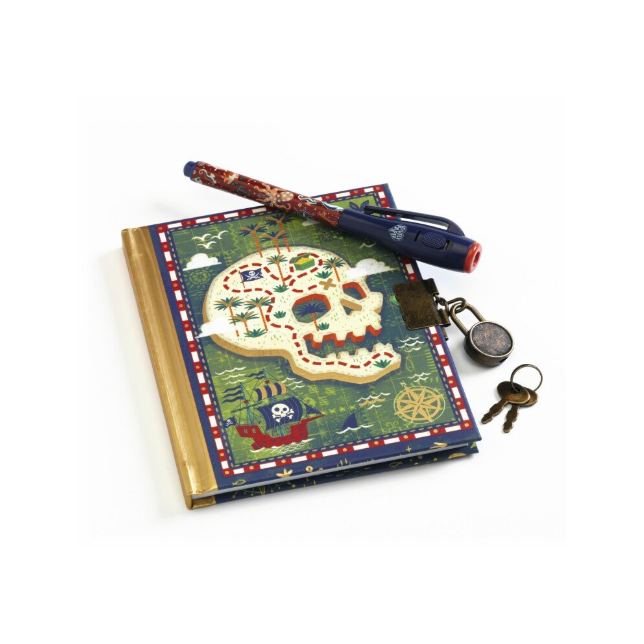 Djeco užrašų knygutė su užraktu ir rašikliu "Piratai"