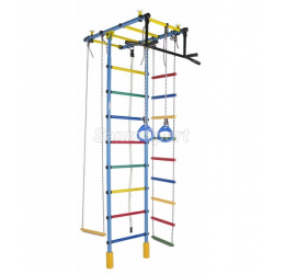 Sporto kompleksas su priedais, balta-geltona, 227x146cm.