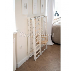 Medinis sporto kompleksas vaikams su supunėmis, baltas, 108,5x109x96cm.