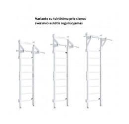 Medinė gimnastikos sienelė ''Eco''  balta 235,5-270x51cm.