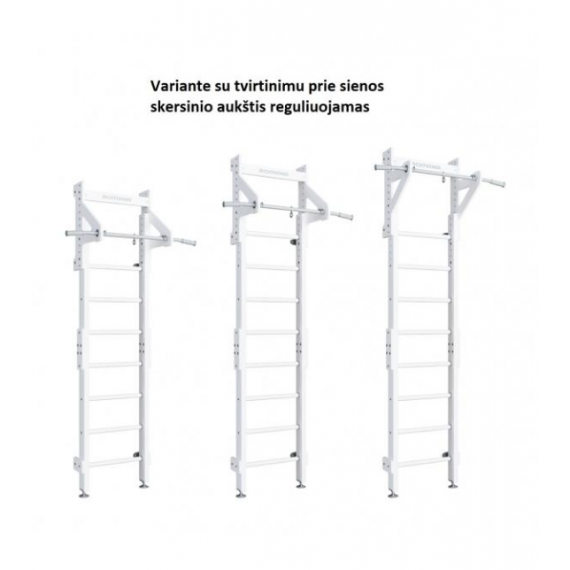 Medinė gimnastikos sienelė ''Eco''  balta 235,5-270x51cm.