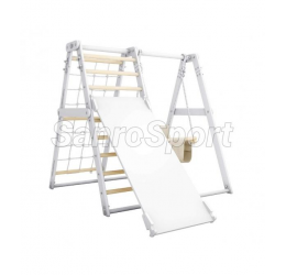 Medinis sporto kompleksas su supynėmis ''Wood'' baltas, 108,5x109x96cm.