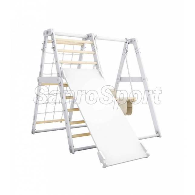 Medinis sporto kompleksas su supynėmis ''Wood'' baltas, 108,5x109x96cm.