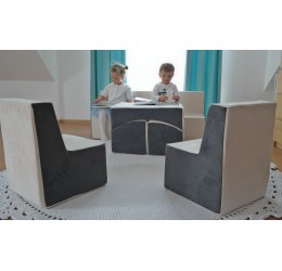 Foteliuko - sofos ir staliuko komplektas (įvairios spalvos)