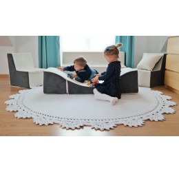 Foteliuko - sofos ir staliuko komplektas (įvairios spalvos)