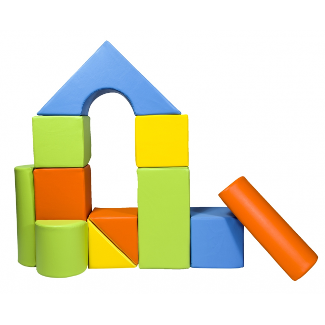Minkštų kaladėlių komplektas "Building block" / 11 vnt.