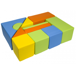 Minkštų kaladėlių komplektas "Building block" / 11 vnt.