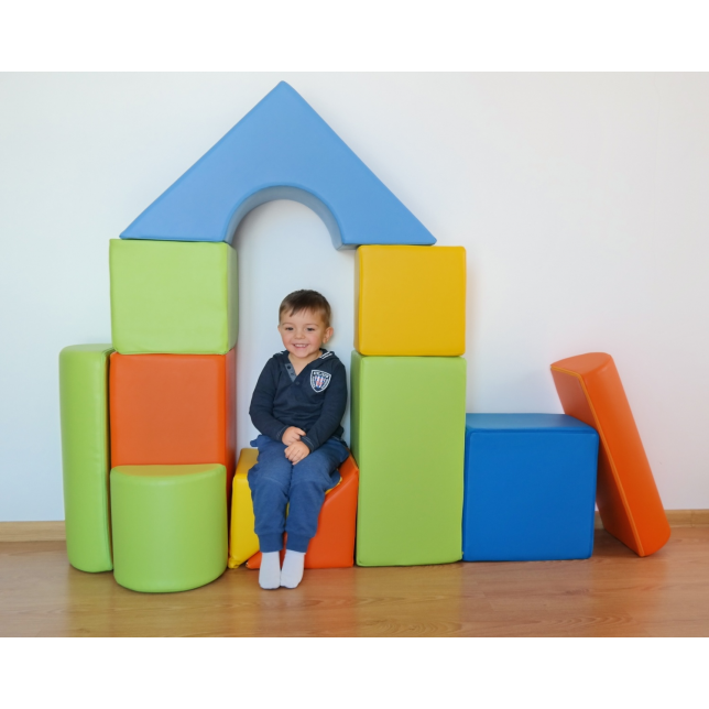Minkštų kaladėlių komplektas "Building block" / 11 vnt.