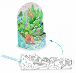 Djeco spalvinimo rinkinys, dioramos - Salos viršūnėje