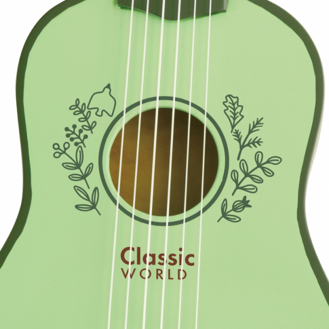 Classic World žalios spalvos medinė gitara
