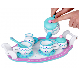 Medinis arbatos gėrimo rinkinys su padėklu