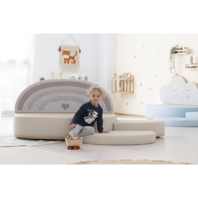 Akustinė sofa  vaikams "Vaivorykštė" su priedais