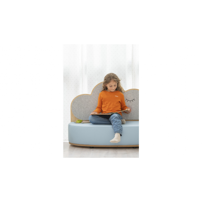 Kampinė akustinė sofa  vaikams "Debesėliai"
