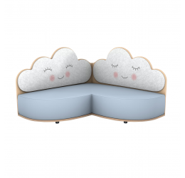 Kampinė akustinė sofa  vaikams "Debesėliai"