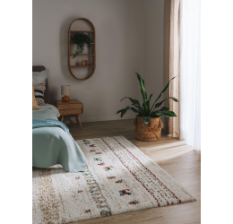 Šviesus minkštas kilimas su raštu - Gobi Beige 80x150 cm