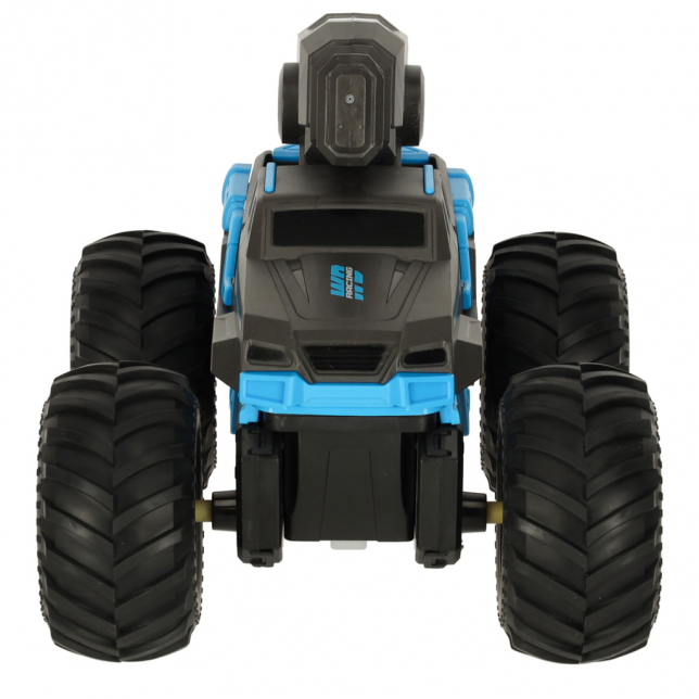 RC automobilis važiuojantis vandeniu ir šaudantis vandeniu, mėlynas
