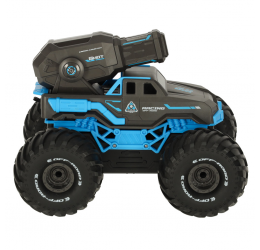 RC automobilis važiuojantis vandeniu ir šaudantis vandeniu, mėlynas