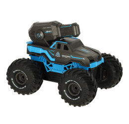 RC automobilis važiuojantis vandeniu ir šaudantis vandeniu, mėlynas