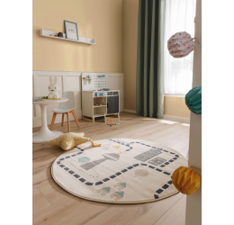 Šviesus apvalus kilimas Juno Beige ø 120 cm
