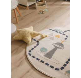 Šviesus apvalus kilimas Juno Beige ø 120 cm