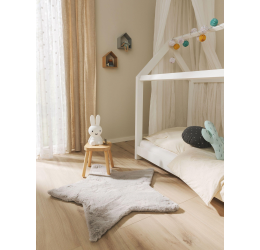 Ilgo plauko kilimas  Dave STAR  Grey 100x100 cm