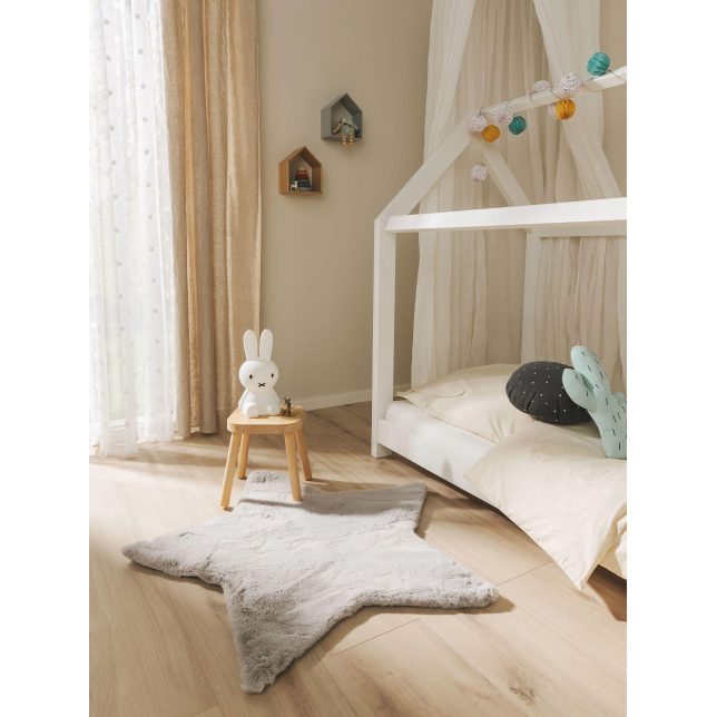 Ilgo plauko kilimas  Dave STAR  Grey 100x100 cm