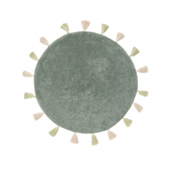 Apvalus skalbiamas kilimas Malu Green
