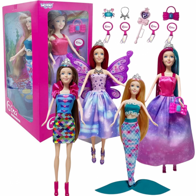 Woopie 4 stebuklngų princesių - barbių rinkinys