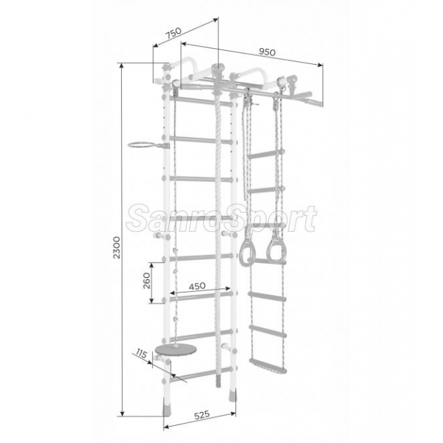 Gimnastikos sienelė  RAINBOW PRO pastel 230 cm x 52,5 cm