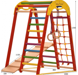 Spalvingas medinis sportui skirtas kompleksas - Triangle / 1-5m