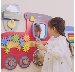 Medinė sensorinė lenta  - EDU traukinukas