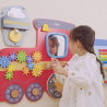 Medinė sensorinė lenta  - EDU traukinukas