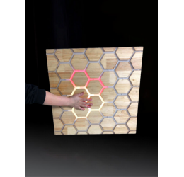 Interaktyvus sieninis šviesų skydelis Honeycomb
