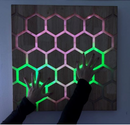 Interaktyvus sieninis šviesų skydelis Honeycomb