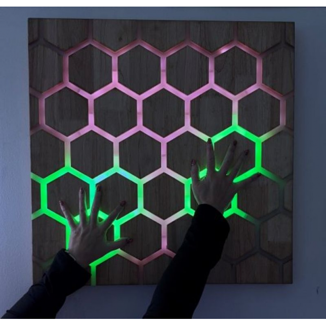 Interaktyvus sieninis šviesų skydelis Honeycomb